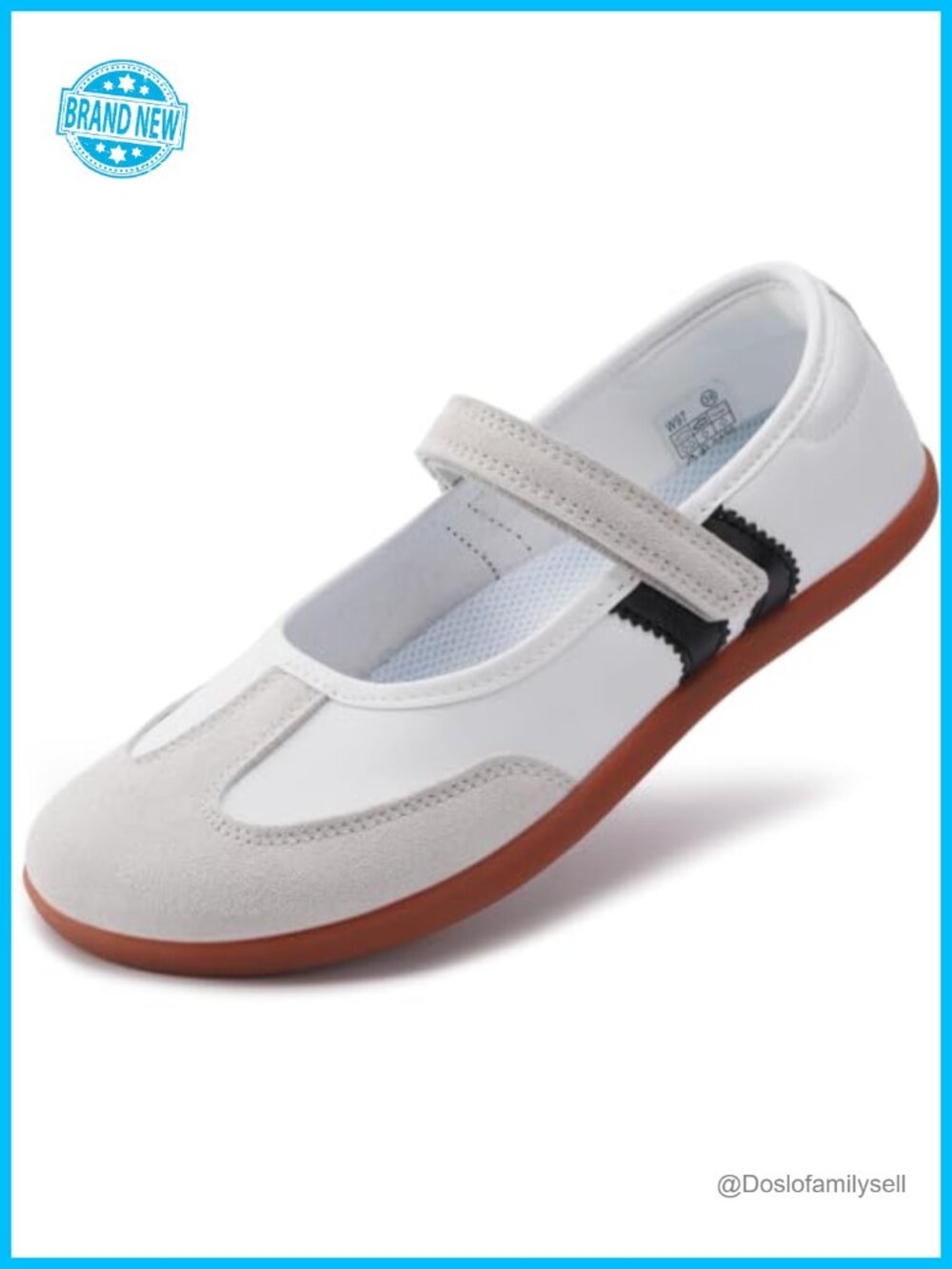 Barefoot Mary Jane Flats Wide Toe Box Zero Drop Faux Leather